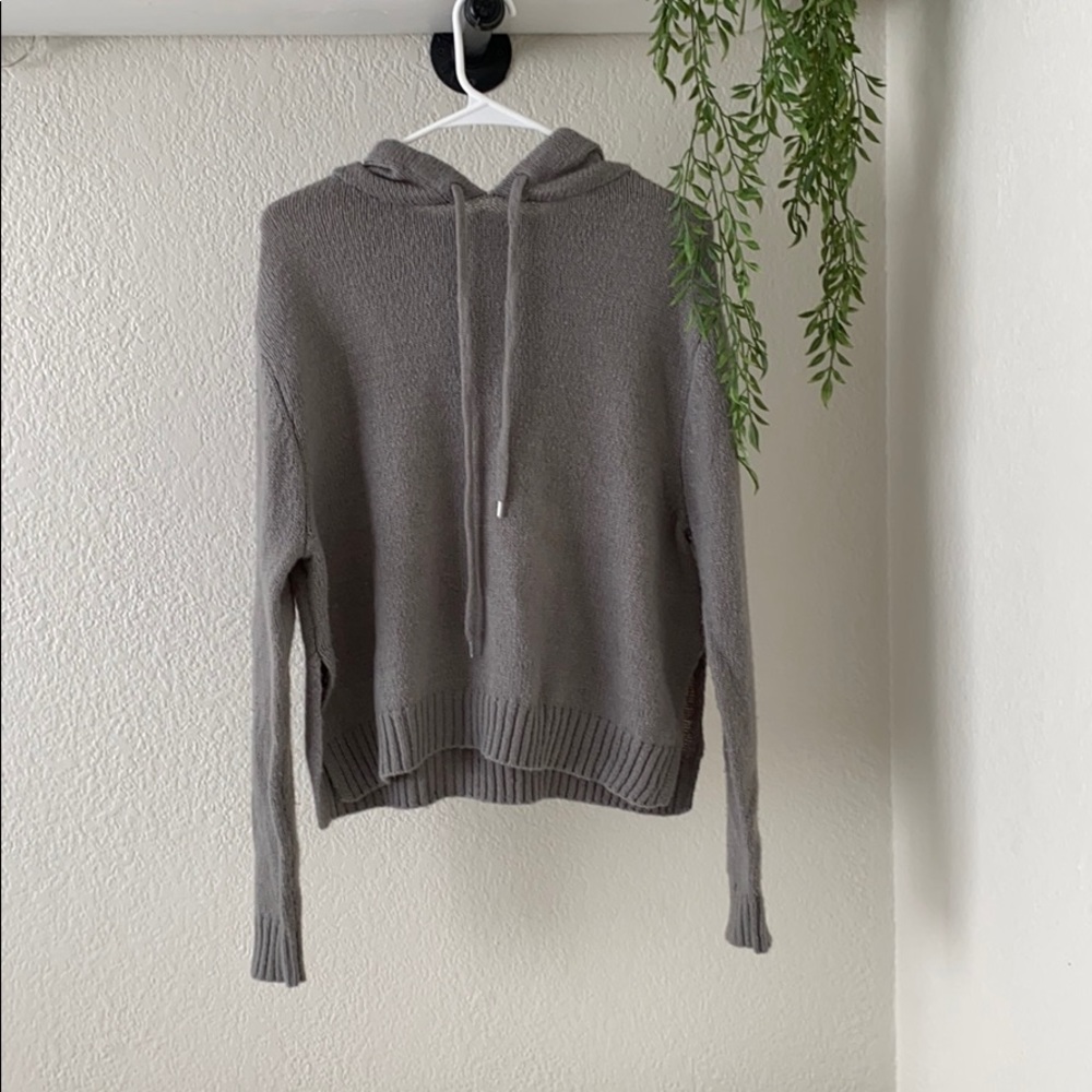 hooded knit sweater